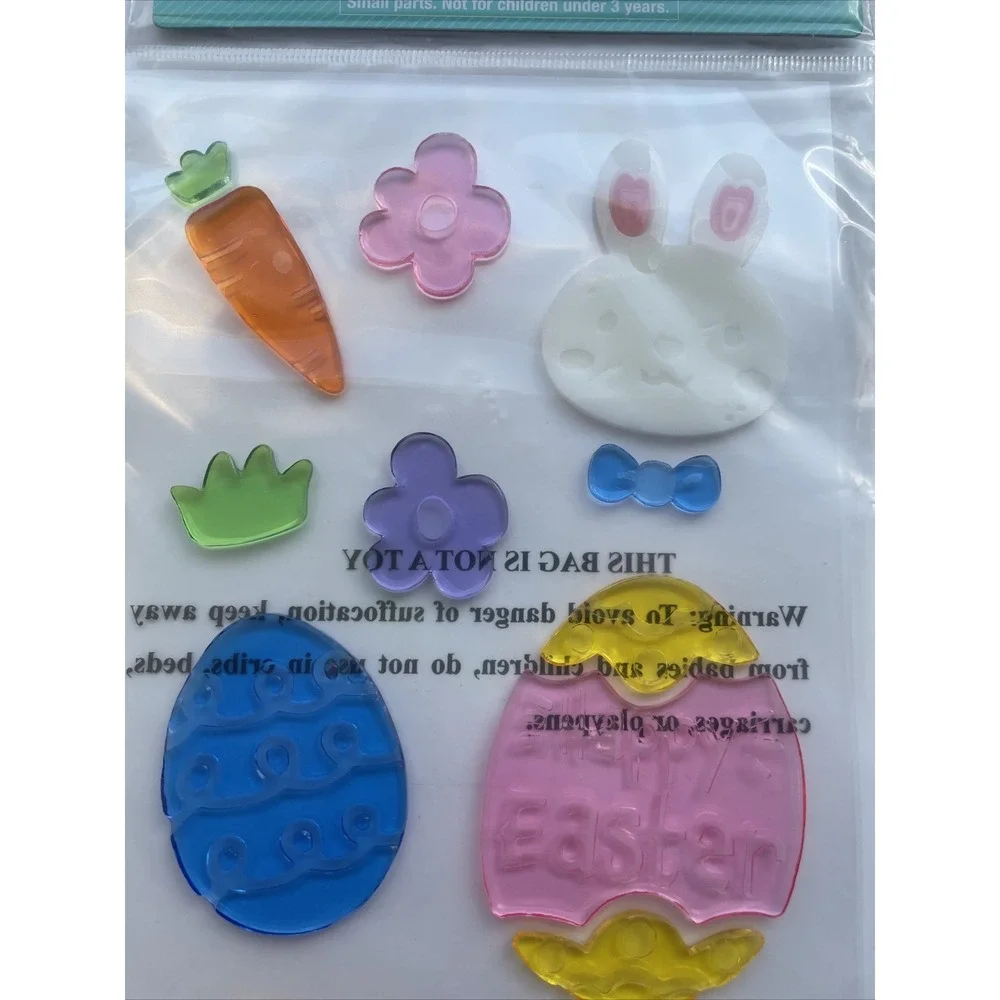 NEW Happy Easter Egg, Bunny, Chick, flowers Window Gel Clings Decorations 16 pc!